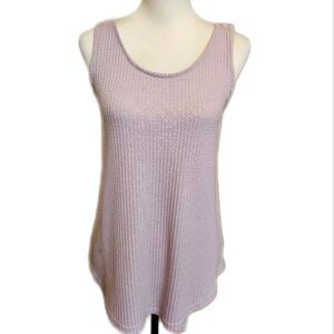 Sinuous lavender waffle-knit tie back tank top - Small - Made in the USA